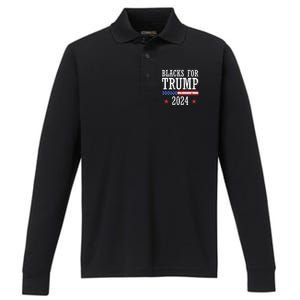 Blacks For Trump 2024 Presidential Election Republican Performance Long Sleeve Polo