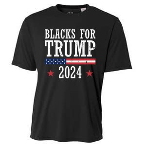 Blacks For Trump 2024 Presidential Election Republican Cooling Performance Crew T-Shirt