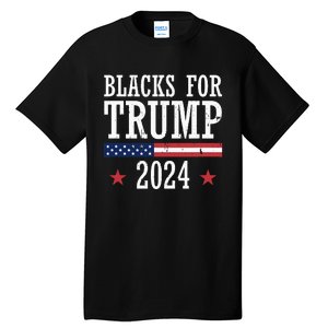 Blacks For Trump 2024 Presidential Election Republican Tall T-Shirt