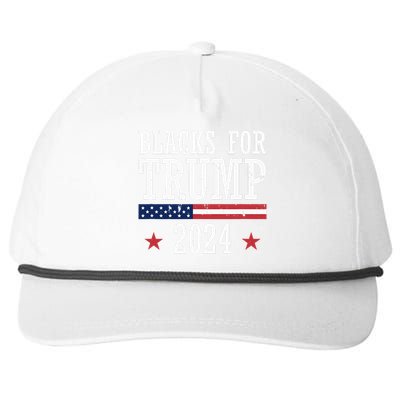 Blacks For Trump 2024 Presidential Election Republican Snapback Five-Panel Rope Hat