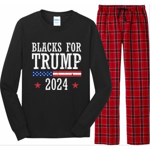 Blacks For Trump 2024 Presidential Election Republican Long Sleeve Pajama Set