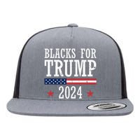 Blacks For Trump 2024 Presidential Election Republican Flat Bill Trucker Hat