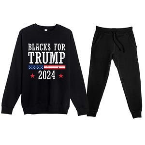 Blacks For Trump 2024 Presidential Election Republican Premium Crewneck Sweatsuit Set