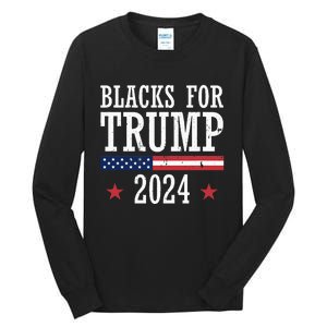 Blacks For Trump 2024 Presidential Election Republican Tall Long Sleeve T-Shirt