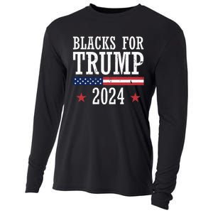 Blacks For Trump 2024 Presidential Election Republican Cooling Performance Long Sleeve Crew