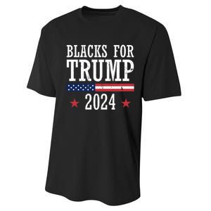 Blacks For Trump 2024 Presidential Election Republican Performance Sprint T-Shirt