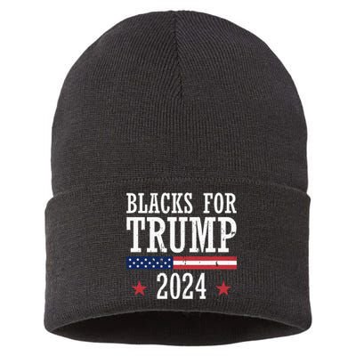 Blacks For Trump 2024 Presidential Election Republican Sustainable Knit Beanie