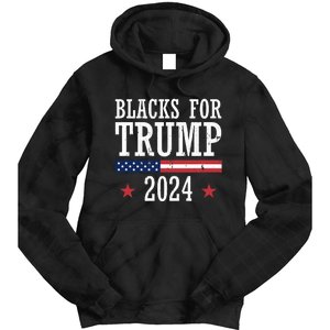 Blacks For Trump 2024 Presidential Election Republican Tie Dye Hoodie