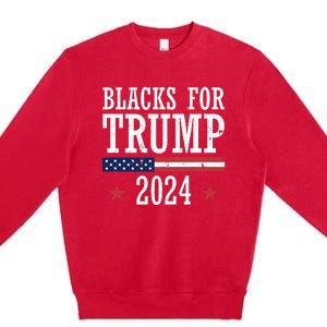 Blacks For Trump 2024 Presidential Election Republican Premium Crewneck Sweatshirt