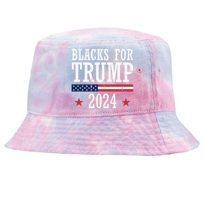 Blacks For Trump 2024 Presidential Election Republican Tie-Dyed Bucket Hat