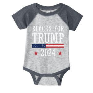 Blacks For Trump 2024 Presidential Election Republican Infant Baby Jersey Bodysuit