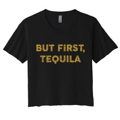 But First Tequila Funny Drinking Party Mexican Crop Top