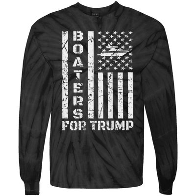 Boaters For Trump 2020 Boat Parade Support Trump Tie-Dye Long Sleeve Shirt