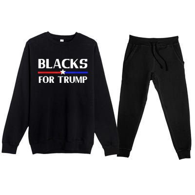 BLACKS FOR TRUMP SHIRTS 2024 Premium Crewneck Sweatsuit Set