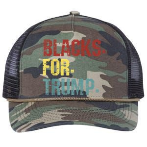 BLACKS FOR TRUMP SHIRTS 2024 Retro Rope Trucker Hat Cap