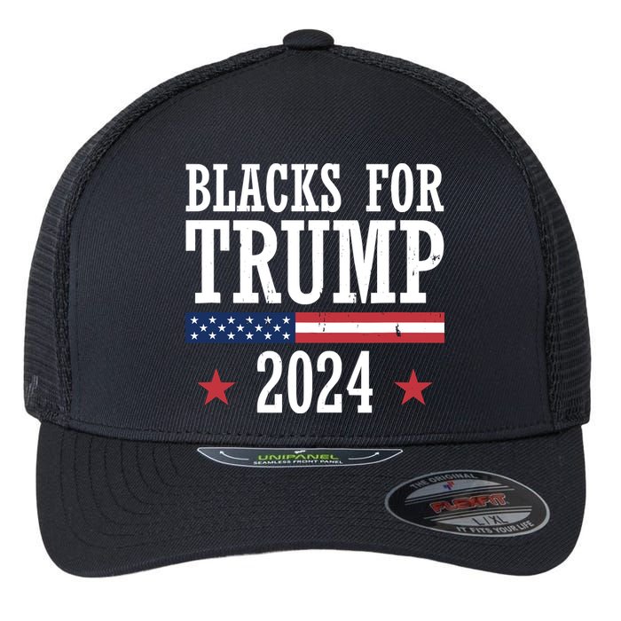 Blacks For Trump 2024 Presidential Election Republican Flexfit Unipanel Trucker Cap