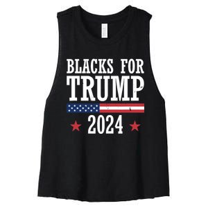 Blacks For Trump 2024 Presidential Election Republican Women's Racerback Cropped Tank