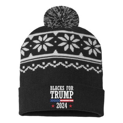 Blacks For Trump 2024 Presidential Election Republican USA-Made Snowflake Beanie