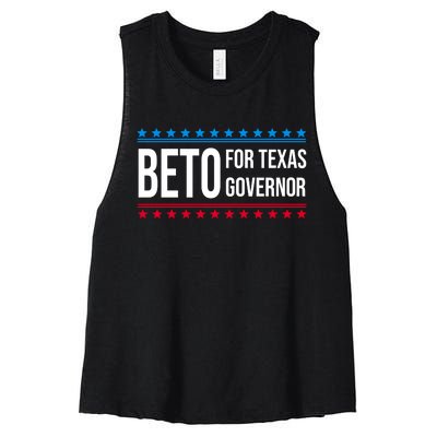 Beto For Texas Governor 2024 Politician Campaign Logo Women's Racerback Cropped Tank