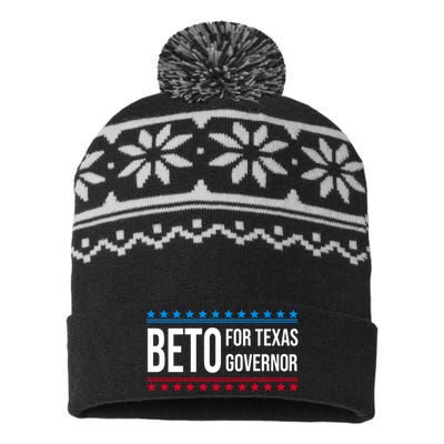 Beto For Texas Governor 2024 Politician Campaign Logo USA-Made Snowflake Beanie