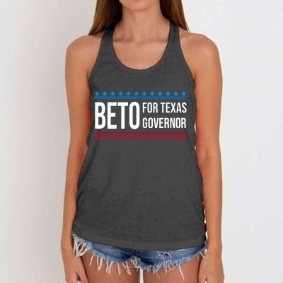 Beto For Texas Governor 2024 Politician Campaign Logo Women's Knotted Racerback Tank