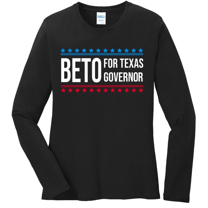 Beto For Texas Governor 2024 Politician Campaign Logo Ladies Long Sleeve Shirt