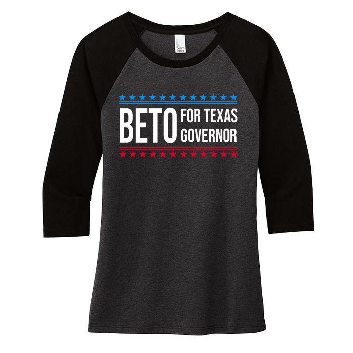 Beto For Texas Governor 2024 Politician Campaign Logo Women's Tri-Blend 3/4-Sleeve Raglan Shirt