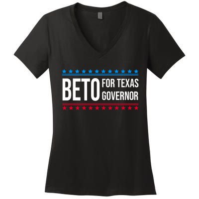 Beto For Texas Governor 2024 Politician Campaign Logo Women's V-Neck T-Shirt