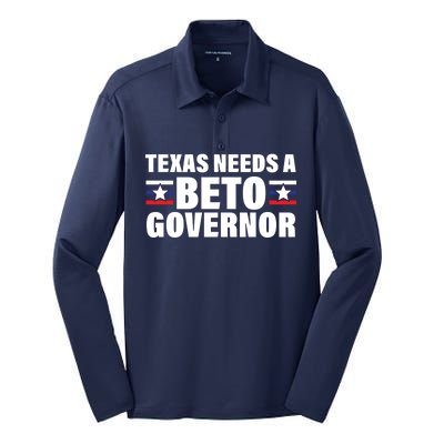 Beto For Texas Governor Political Campaign Silk Touch Performance Long Sleeve Polo