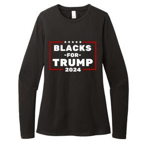 Black For Trump 2024 Womens CVC Long Sleeve Shirt