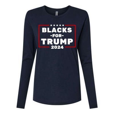 Black For Trump 2024 Womens Cotton Relaxed Long Sleeve T-Shirt