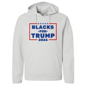 Black For Trump 2024 Performance Fleece Hoodie