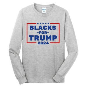 Black For Trump 2024 Tall Long Sleeve T-Shirt