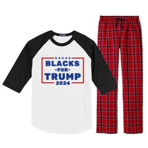 Black For Trump 2024 Raglan Sleeve Pajama Set