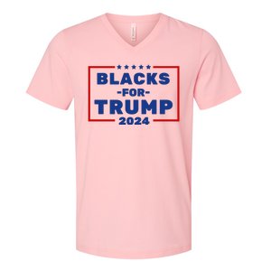 Black For Trump 2024 V-Neck T-Shirt