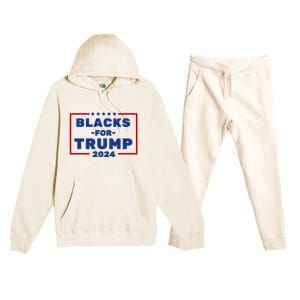 Black For Trump 2024 Premium Hooded Sweatsuit Set