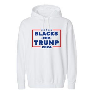 Black For Trump 2024 Garment-Dyed Fleece Hoodie