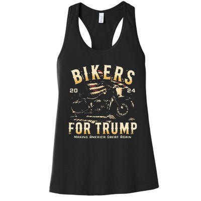 Biker For Trump 2024 Women's Racerback Tank