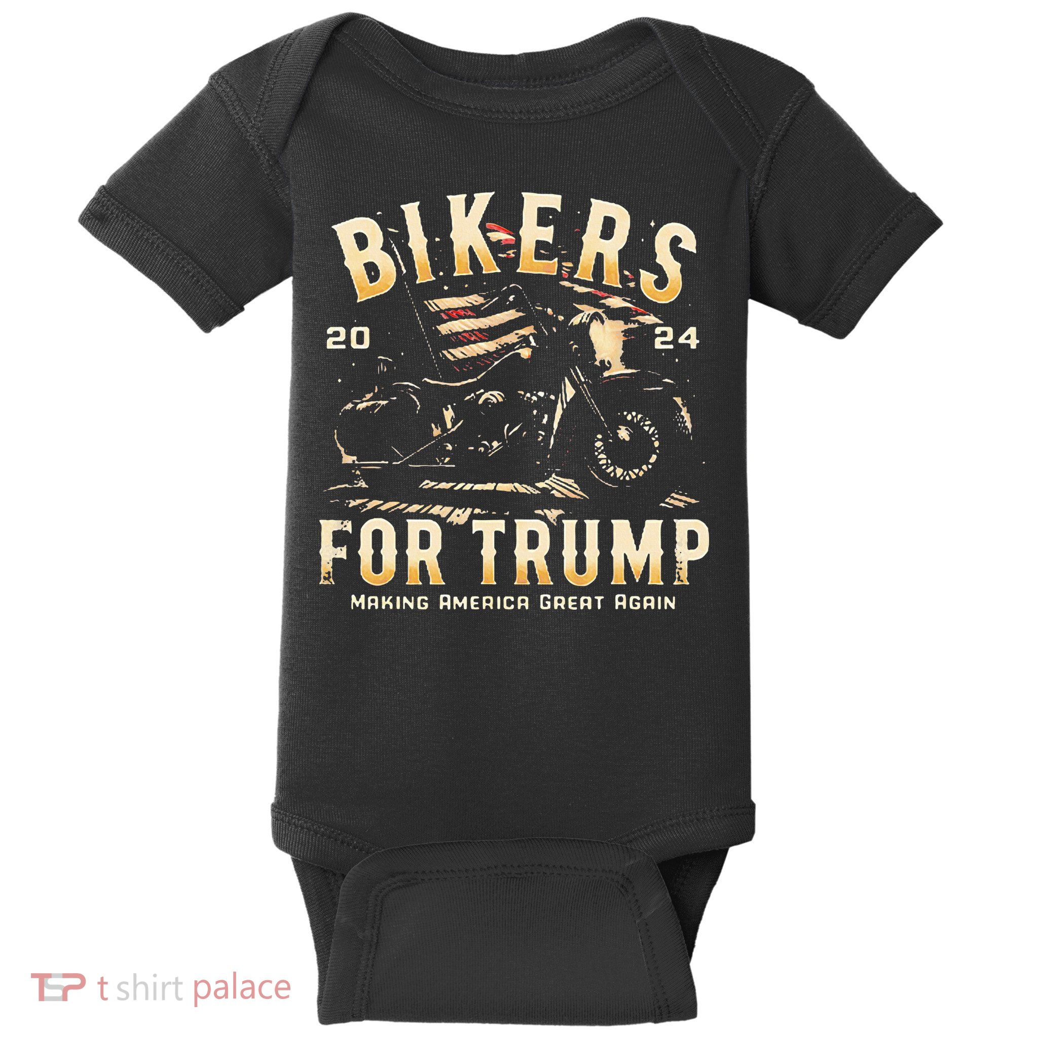 Biker For Trump 2024 Baby Bodysuit