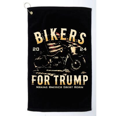 Biker For Trump 2024 Platinum Collection Golf Towel