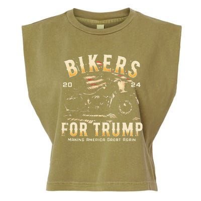 Biker For Trump 2024 Garment-Dyed Women's Muscle Tee