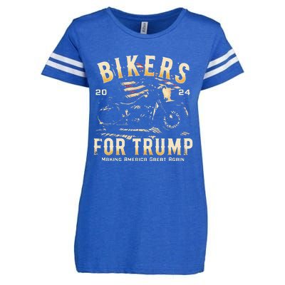 Biker For Trump 2024 Enza Ladies Jersey Football T-Shirt