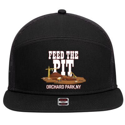 Buffaclothes Feed The Pit Orchard Park Ny 7 Panel Mesh Trucker Snapback Hat