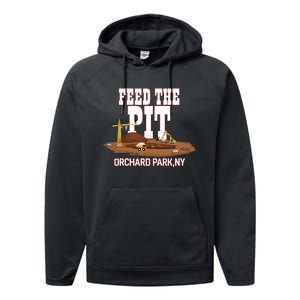 Buffaclothes Feed The Pit Orchard Park Ny Performance Fleece Hoodie