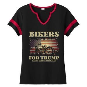 Biker For Trump 2024 Making America Great Again Meaningful Gift Ladies Halftime Notch Neck Tee