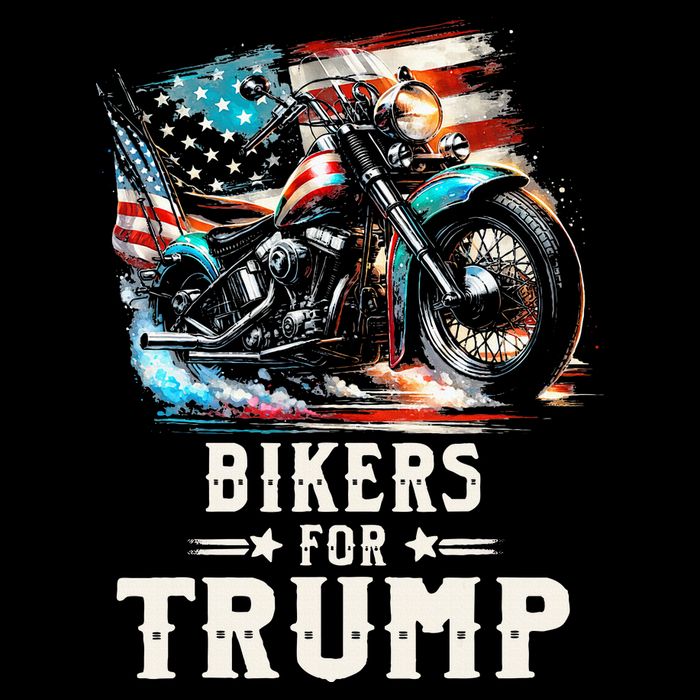 Bikers For Trump 2024 Motorcycle Patriotic American Flag Womens Tank Top