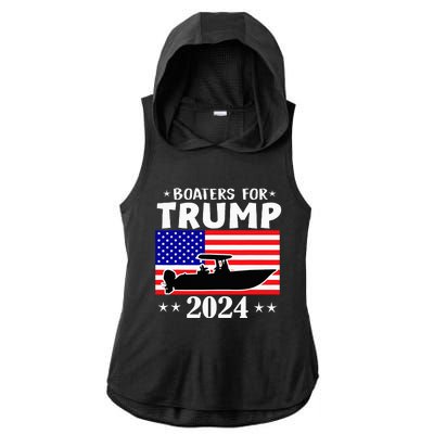 Boaters For Trump 2024 Vintage Pro Trump 2024 Election Ladies PosiCharge Tri-Blend Wicking Draft Hoodie Tank