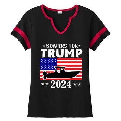 Boaters For Trump 2024 Vintage Pro Trump 2024 Election Ladies Halftime Notch Neck Tee