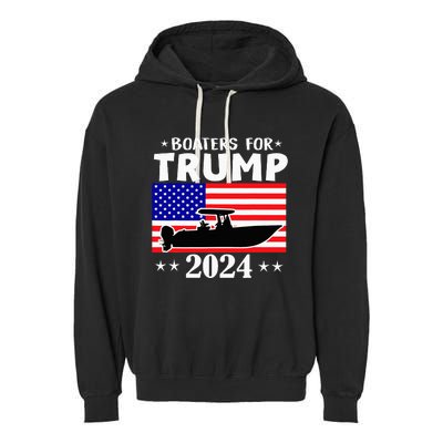 Boaters For Trump 2024 Vintage Pro Trump 2024 Election Garment-Dyed Fleece Hoodie