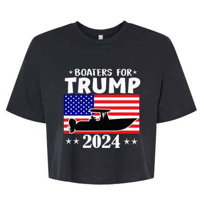 Boaters For Trump 2024 Vintage Pro Trump 2024 Election Bella+Canvas Jersey Crop Tee